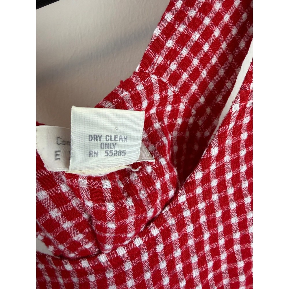 Express Vintage Gingham Romper M Red White Checkered 90s Cottagecore Picnic - Picture 6 of 7
